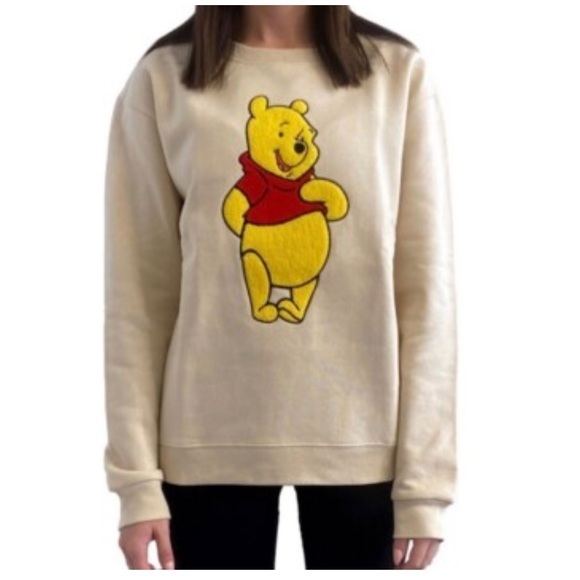 New Disney Winnie The Pooh Sweatshirt Top Cream Yellow Red Extra Large - Picture 1 of 11